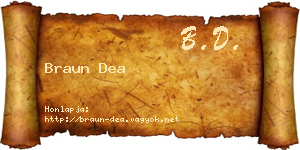 Braun Dea névjegykártya